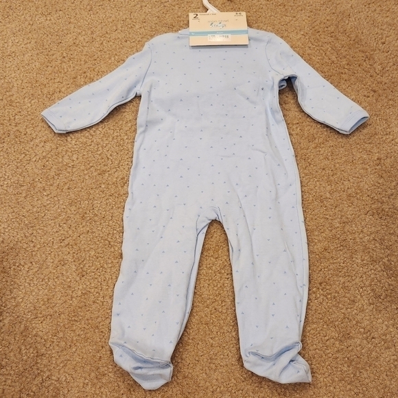 nwt Mon Cheri Baby 2 Piece Blue Coverall & Hat Set, size 3-6 months - Picture 5 of 8